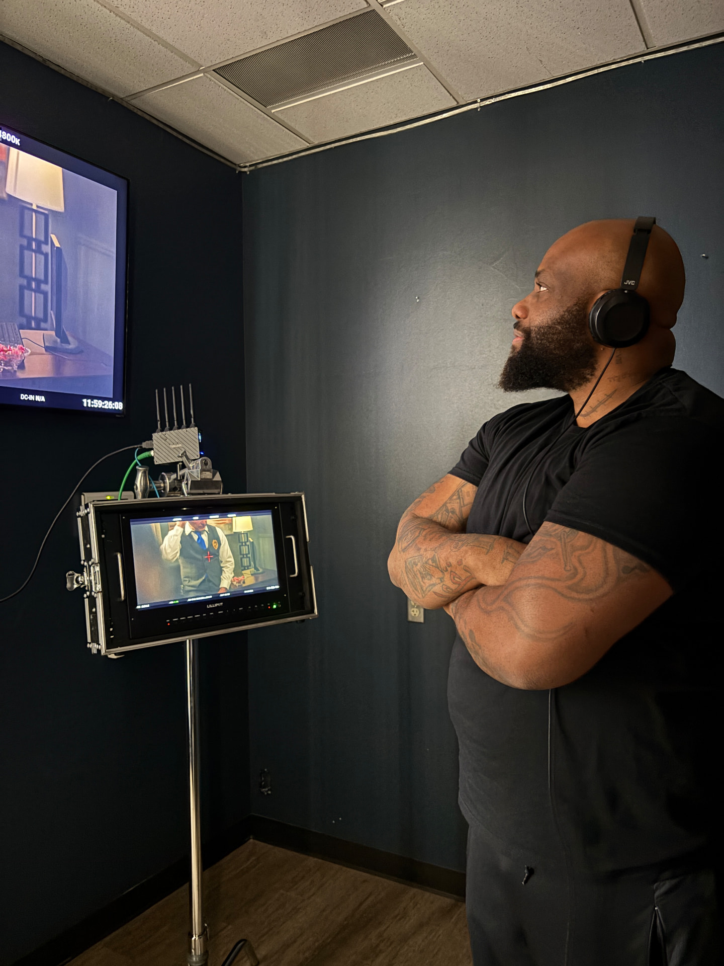 Client in a recording studio