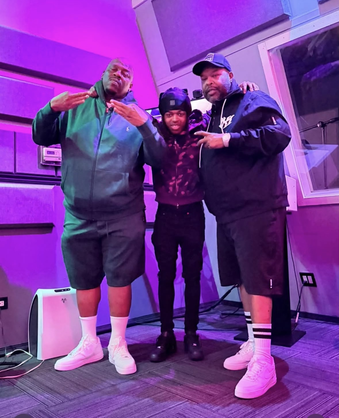 Three guests at a music event